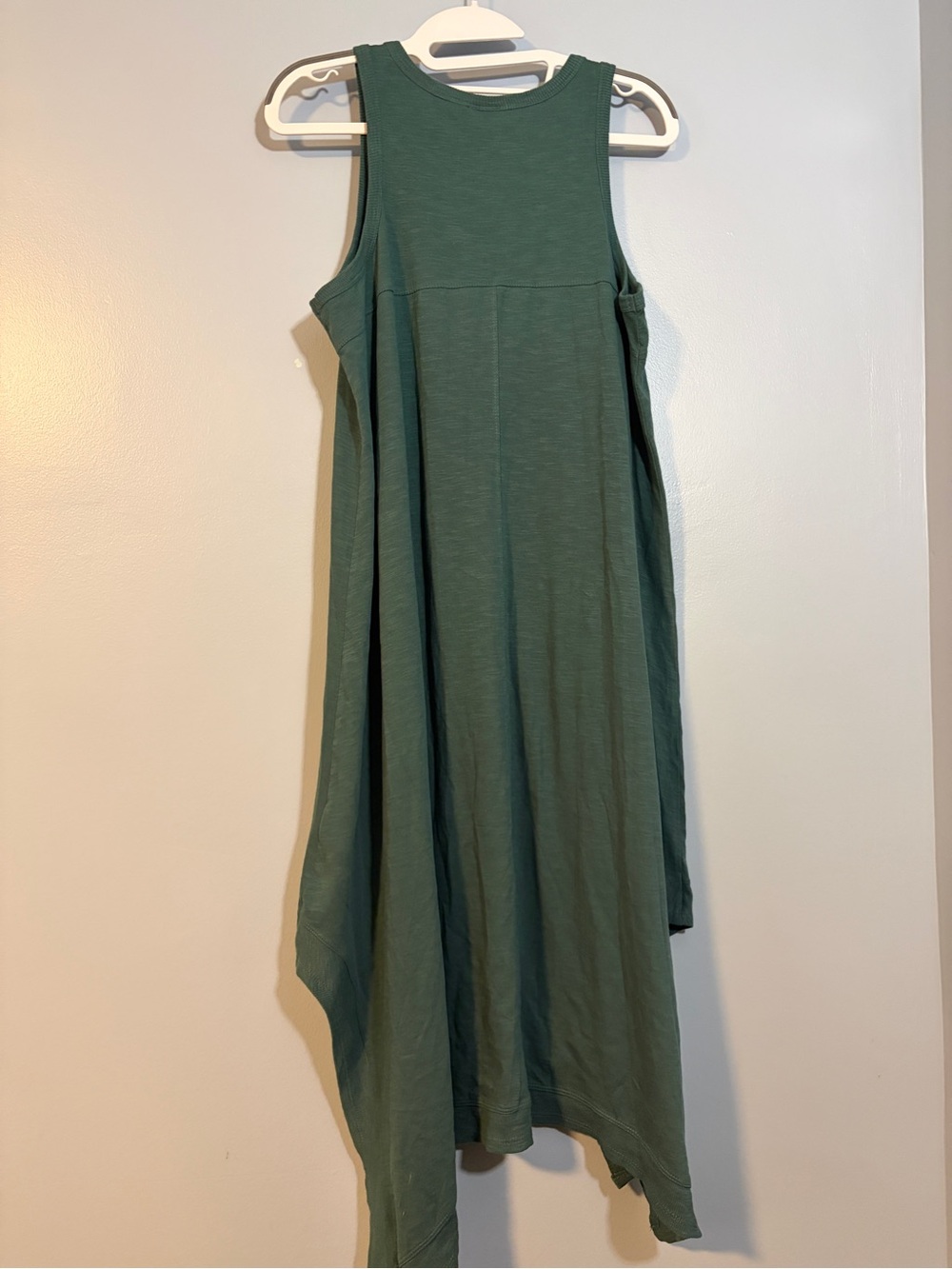 LOGO by Lori Goldstein Sleeveless Asymmetrical Dress in Teal Green
